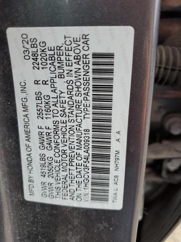 1HGCV3F54LA009318 Honda Accord Hybrid Exl