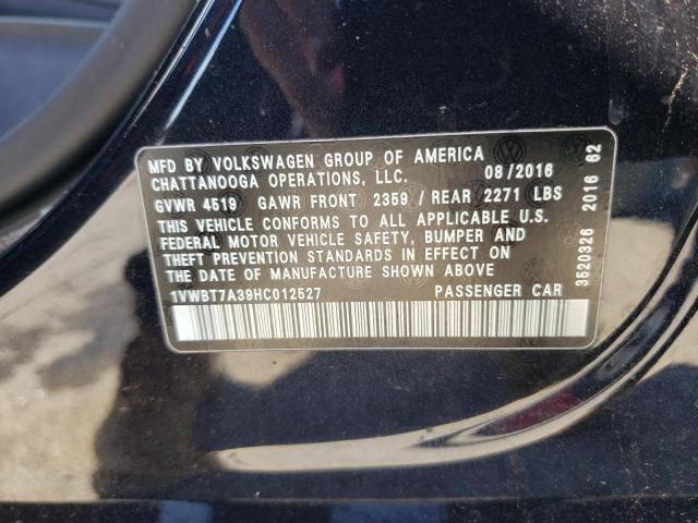 1VWBT7A39HC012527 Volkswagen PASSAT SE