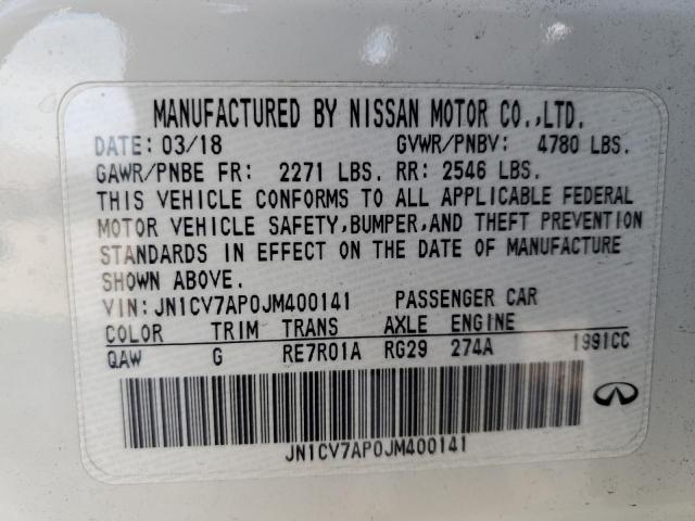 JN1CV7AP0JM400141 Infiniti Q50 PURE