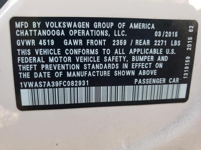 1VWAS7A39FC082931 Volkswagen PASSAT S