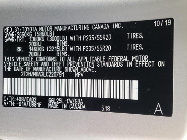 2T2HZMDA3LC220791 Lexus RX 350