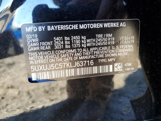 5UXUJ5C57KLJ63716 BMW X4 M40i