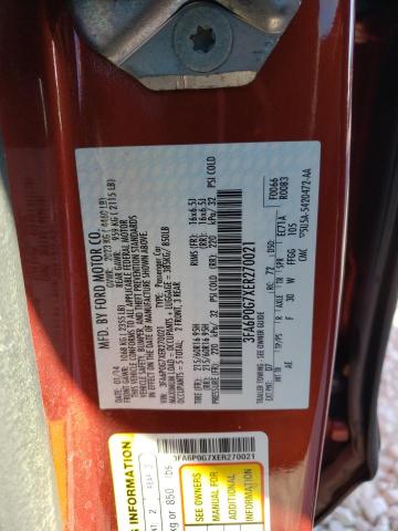 3FA6P0G7XER270021 Ford FUSION S