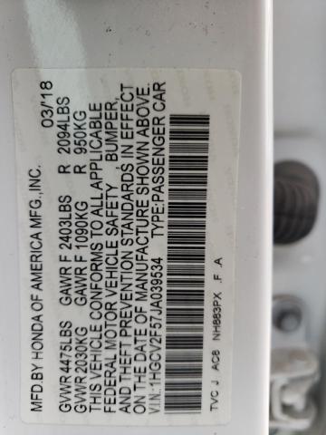 1HGCV2F57JA039534 Honda ACCORD EXL