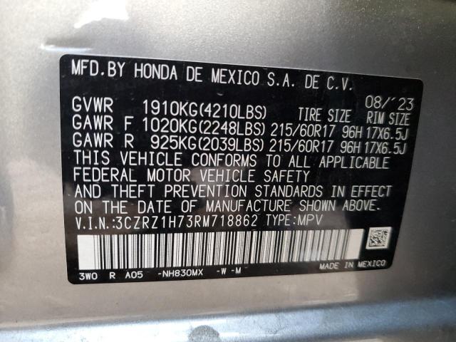 3CZRZ1H73RM718862 Honda Hr-v Exl