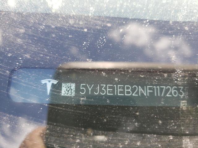 5YJ3E1EB2NF117263 Tesla MODEL 3