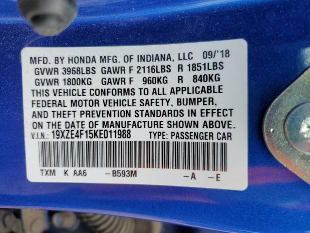 19XZE4F15KE011988 Honda Insight Lx