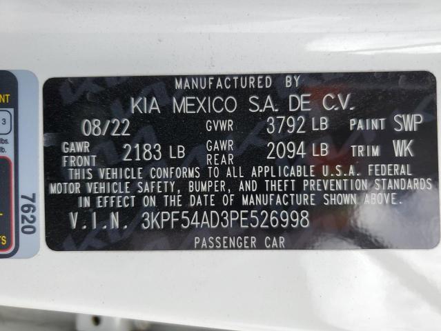 3KPF54AD3PE526998 KIA Forte Gt Line