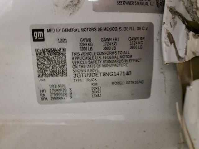 3GTU9DET8NG147140 GMC Sierra Limited K1500 Slt