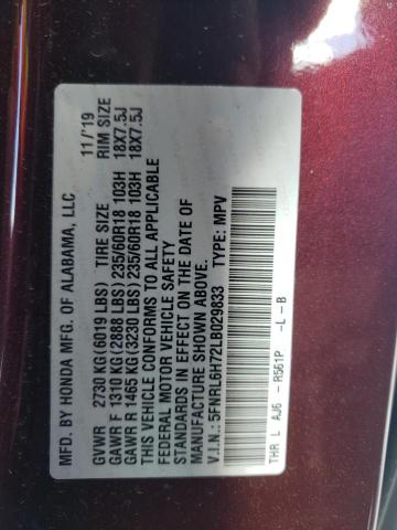 5FNRL6H72LB029833 Honda ODYSSEY EXL