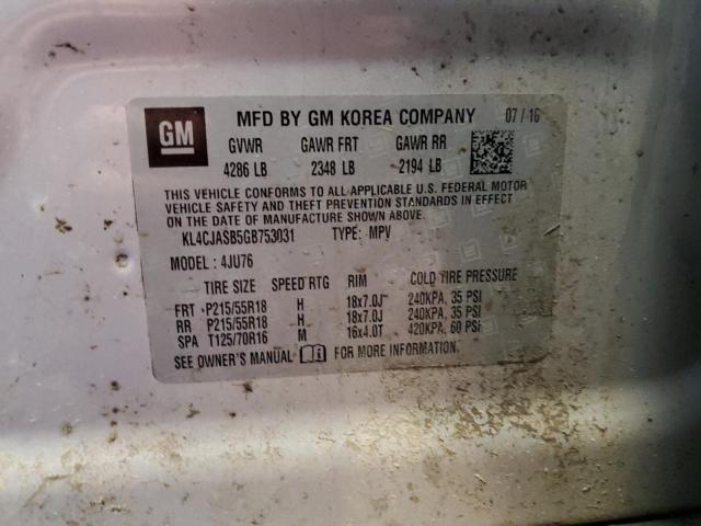 KL4CJASB5GB753031 Buick Encore