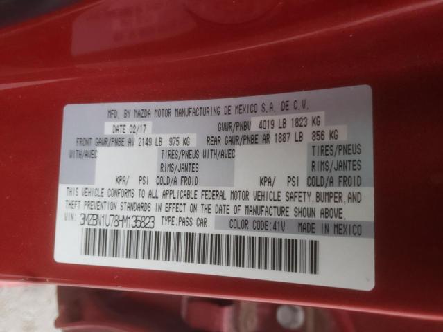 3MZBN1U78HM135823 Mazda 3 SPORT