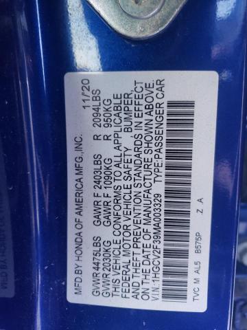 1HGCV2F39MA003329 Honda Accord Sport
