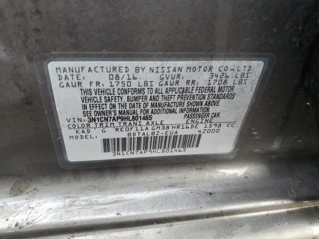 3N1CN7AP9HL801465 Nissan VERSA S