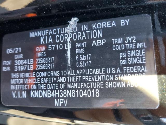 KNDNB4H38N6104018 KIA Carnival Lx