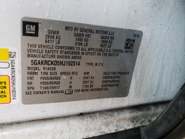 5GAKRCKD5HJ192314 Buick Enclave