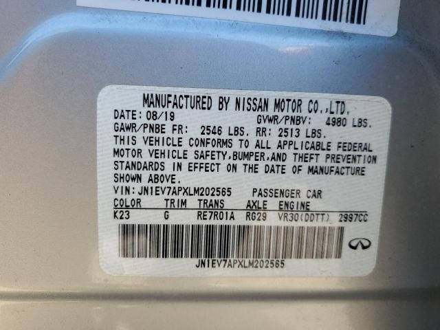 JN1EV7APXLM202565 Infiniti Q50 PURE
