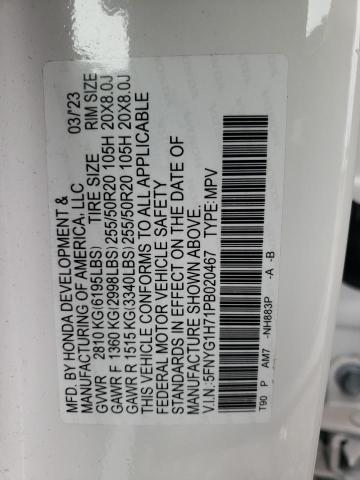 5FNYG1H71PB020467 Honda Pilot Touring