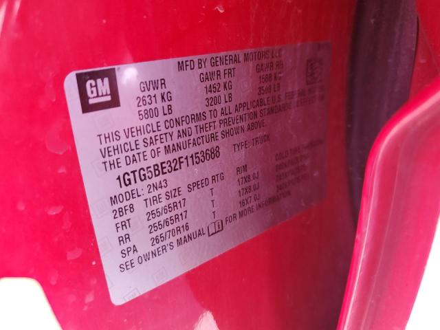 1GTG5BE32F1153688 GMC CANYON SLE