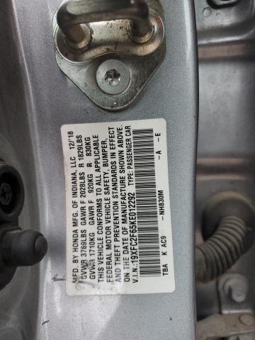 19XFC2F65KE012292 Honda Civic Lx