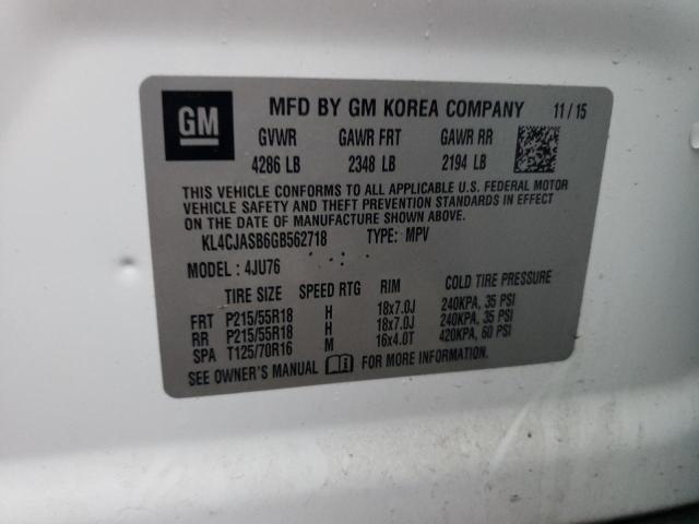 KL4CJASB6GB562718 Buick Encore