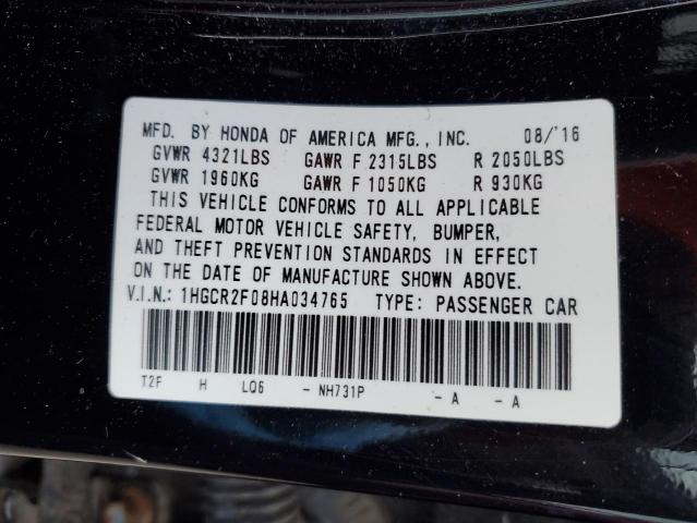 1HGCR2F08HA034765 Honda ACCORD EX