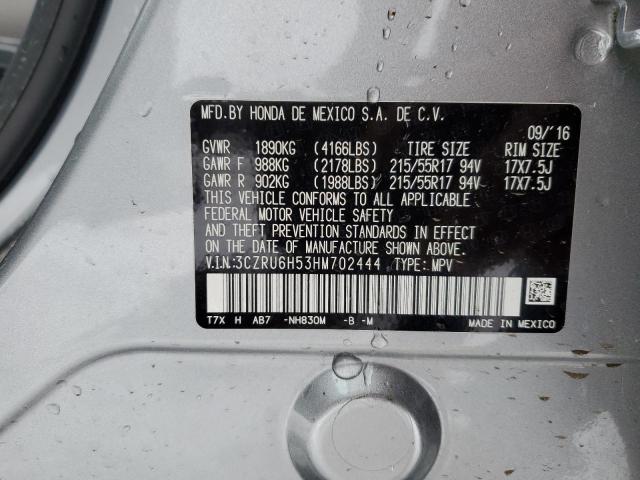 3CZRU6H53HM702444 Honda HR-V EX