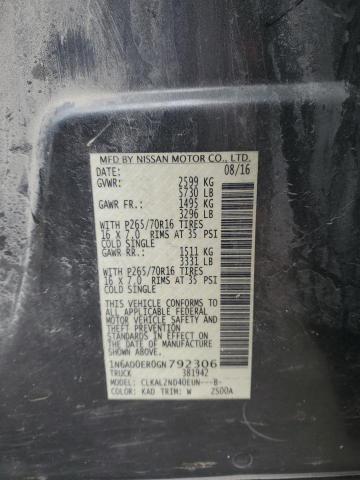 1N6AD0ER0GN792306 Nissan FRONTIER S