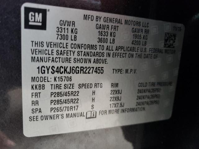 1GYS4CKJ6GR227455 Cadillac Escalade Premium