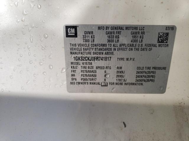 1GKS2CKJ0FR741817 GMC YUKON DENALI