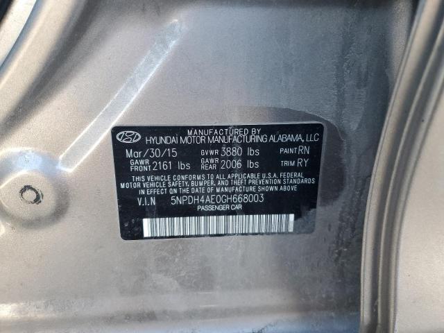 5NPDH4AE0GH668003 Hyundai ELANTRA SE