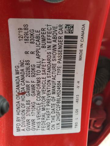 2HGFC2F86LH524684 Honda k20c2