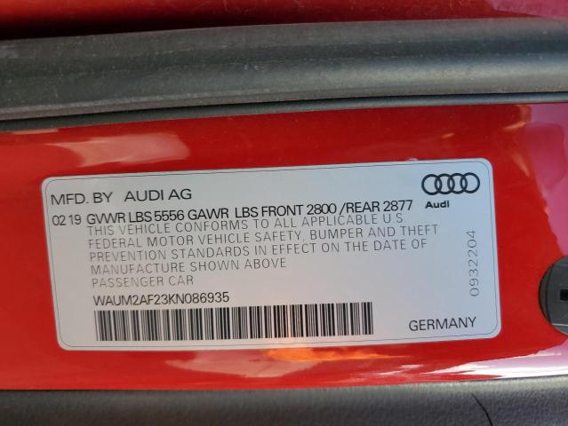 WAUM2AF23KN086935 Audi A6 PRESTIG