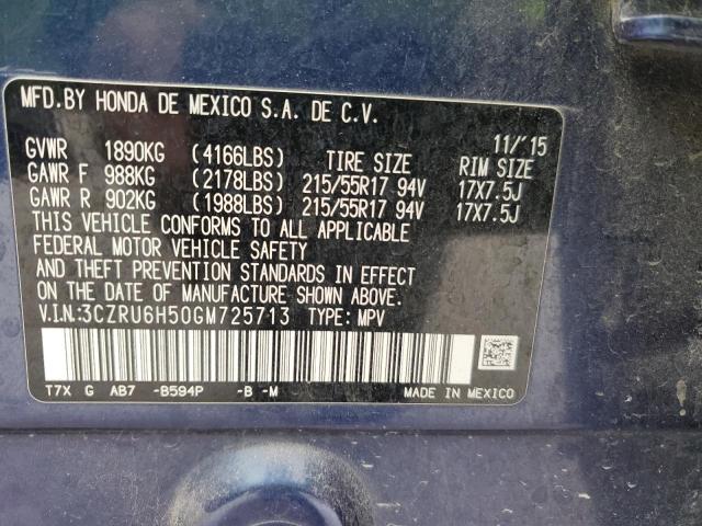 3CZRU6H50GM725713 Honda r18z9