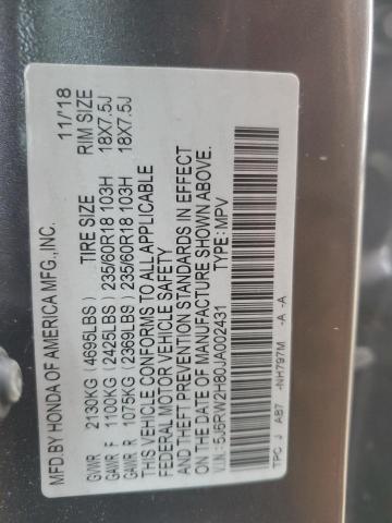 5J6RW2H80JA002431 Honda Crv Cr-v Exl
