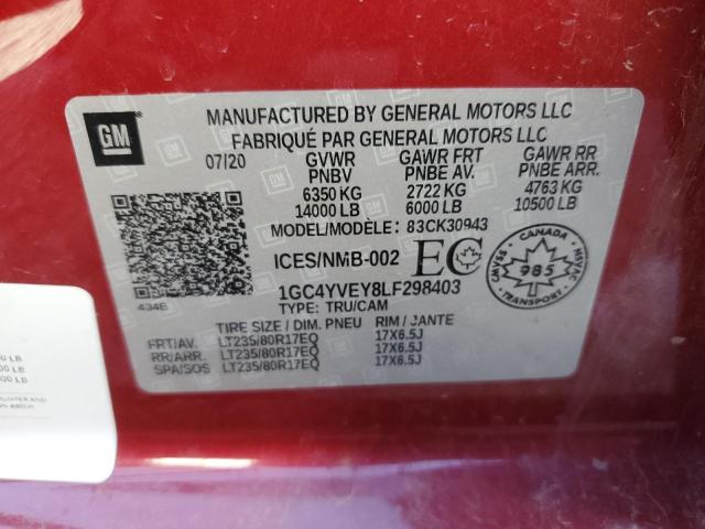 1GC4YVEY8LF298403 Chevrolet Silverado