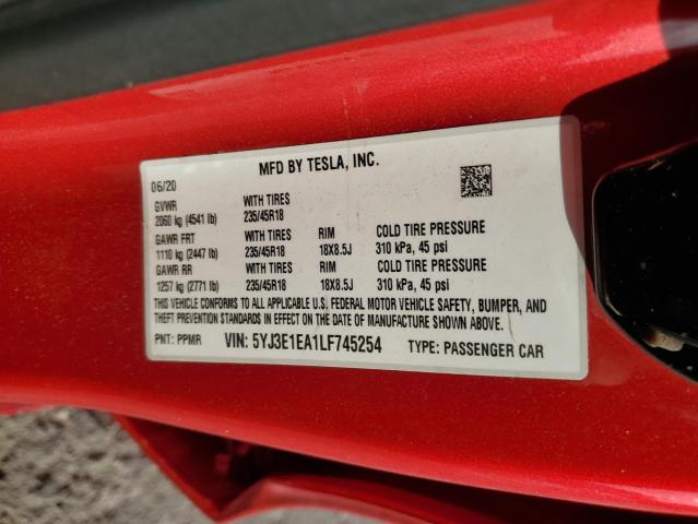 5YJ3E1EA1LF745254 Tesla MODEL 3