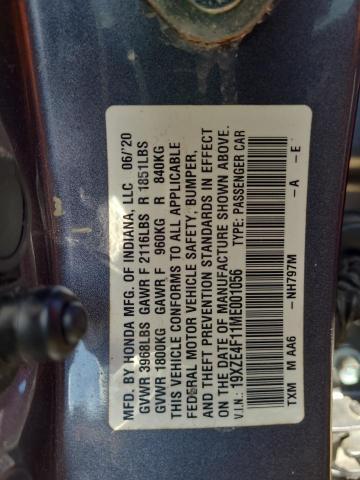 19XZE4F11ME001056 Honda leb6