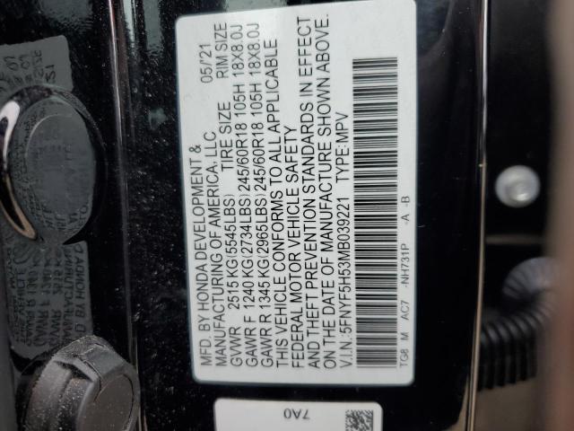 5FNYF5H53MB039221 Honda j35y6