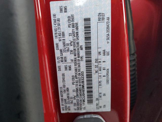 1FMCU0H65MUB32353 Ford ESCAPE SEL