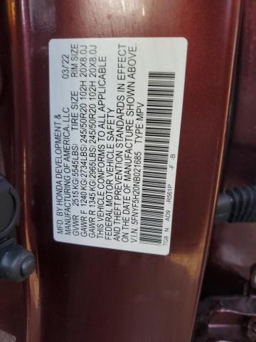 5FNYF5H20NB021685 Honda j35y6