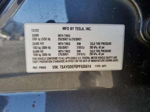 7SAYGDEF6PF635614 Tesla Model Y