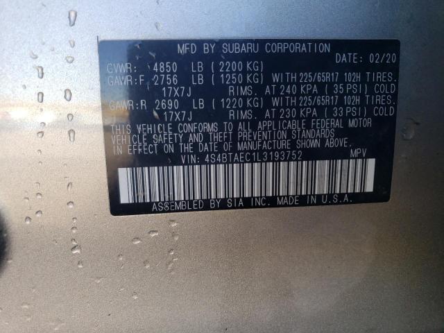 4S4BTAEC1L3193752 Subaru Outback Pr