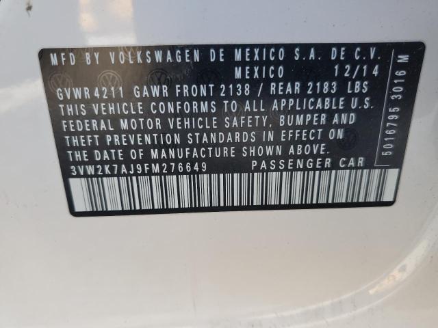 3VW2K7AJ9FM276649 Volkswagen 2015