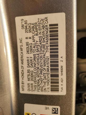 1HGCV1E34KA157021 Honda l15be