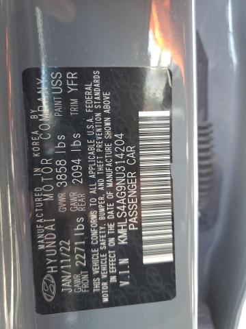 KMHLS4AG9NU314204 Hyundai ELANTRA SEL