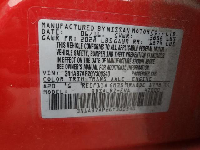 3N1AB7AP2GY300340 Nissan SENTRA S