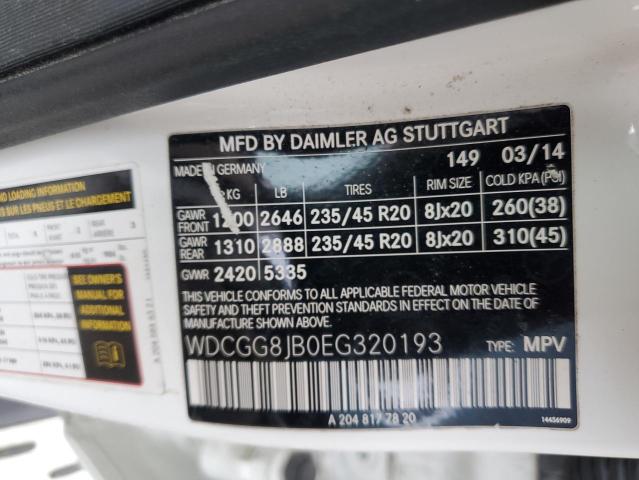 WDCGG8JB0EG320193 Mercedes-Benz Glk 350 4matic