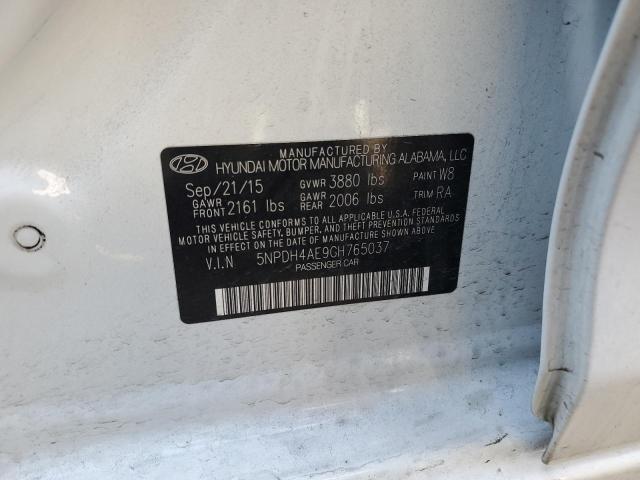 5NPDH4AE9GH765037 Hyundai ELANTRA SE