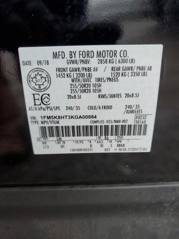 1FM5K8HT3KGA00884 Ford Explorer Platinum
